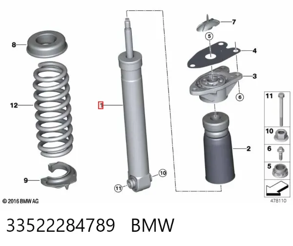 Amortecedor traseiro 24244060 Bilstein