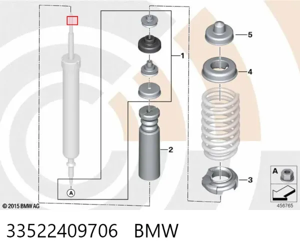 Suporte de amortecedor traseiro 33522409706 BMW