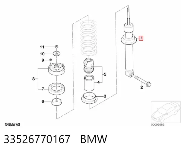 Amortecedor traseiro 33526770167 BMW