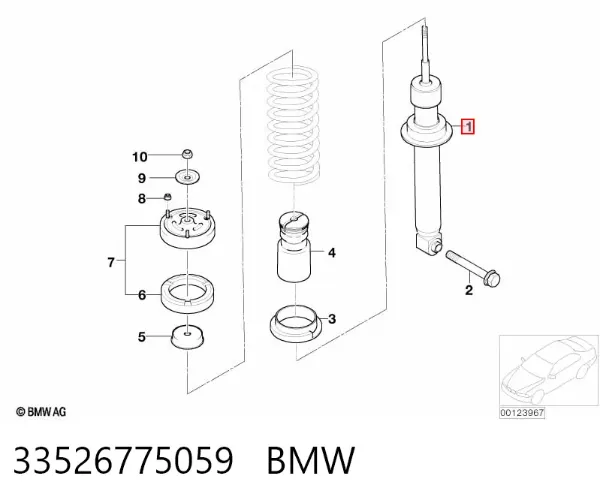 Amortecedor traseiro 33526775059 BMW