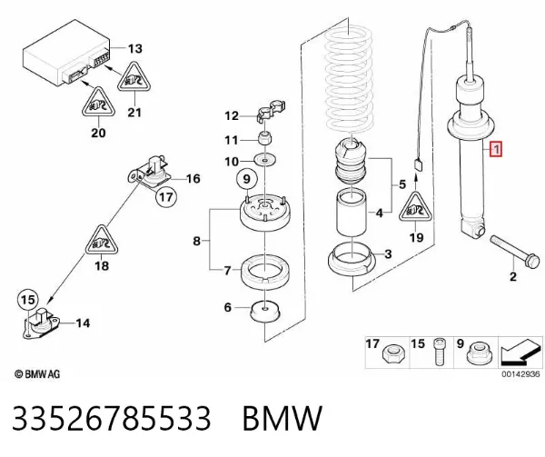 Amortecedor traseiro 33526785533 BMW