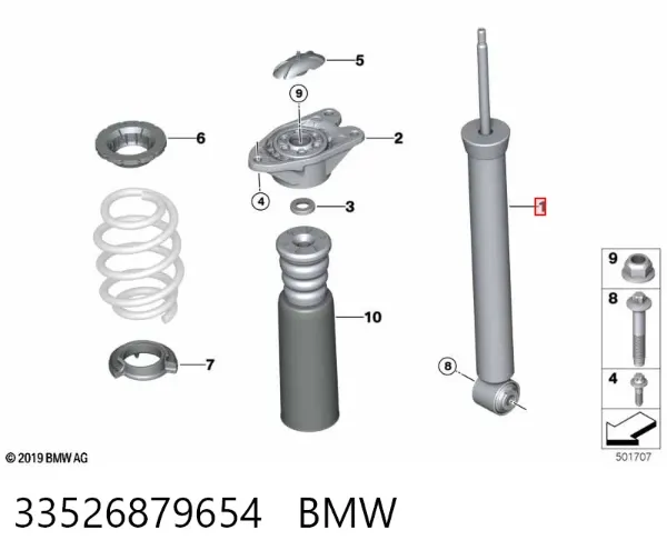 Amortecedor traseiro 33526879654 BMW