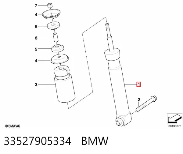 Amortecedor traseiro 33527905334 BMW