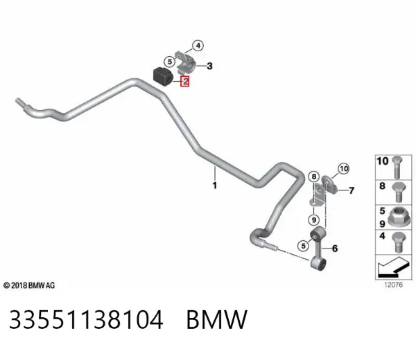 Bucha de estabilizador traseiro 33551138104 BMW