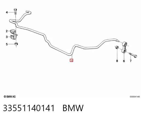 Estabilizador traseiro 33551140141 BMW