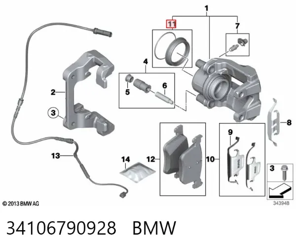 Kit de reparação de suporte do freio dianteiro 34106790928 BMW