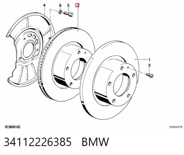 Disco do freio dianteiro 34112226385 BMW