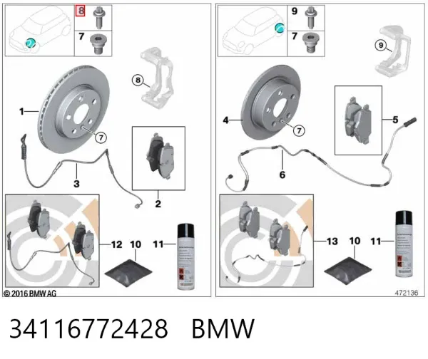 Vedante de adaptador do filtro de óleo 34116772428 BMW
