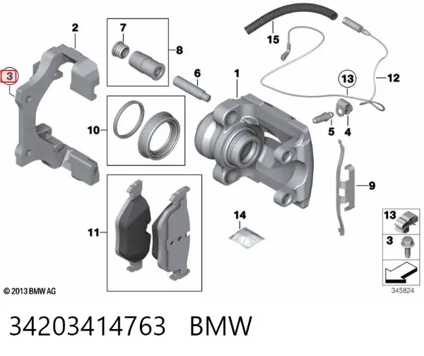 Vedante de adaptador do filtro de óleo 34203414763 BMW