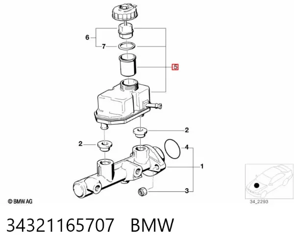Tanque de cilindro mestre do freio (de fluido de freio) BMW X5 E53