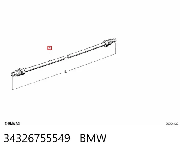 Tubo traseiro central do freio 34326755549 BMW