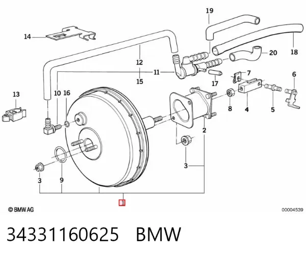 Reforçador dos freios a vácuo BMW 7 E32