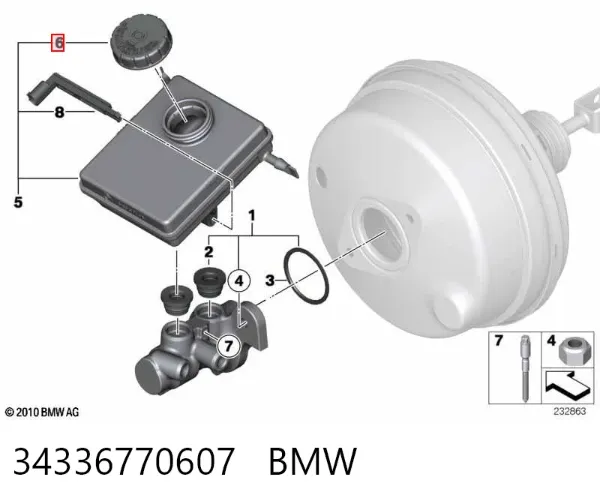 Tampa de tanque de cilindro mestre do freio 34336770607 BMW