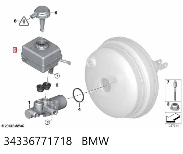 Tanque de cilindro mestre do freio (de fluido de freio) BMW X5 E70