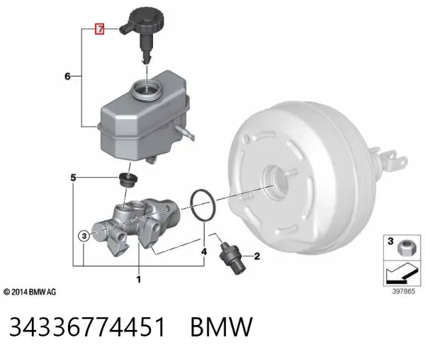 Tampa de tanque de cilindro mestre do freio 34336774451 BMW