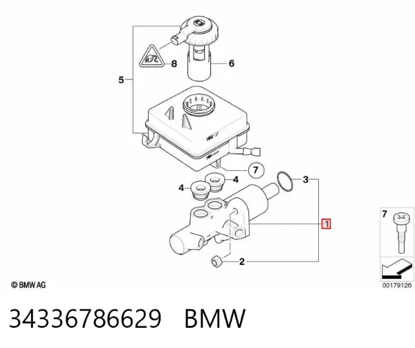 Cilindro mestre do freio 34336786629 BMW
