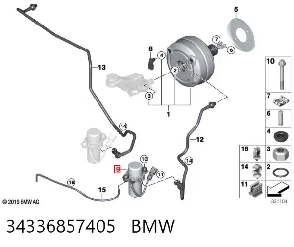 Bomba a vácuo 34336857405 BMW
