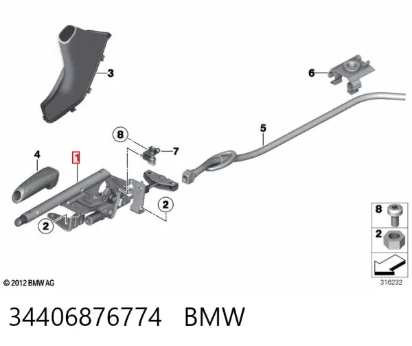 Avalanca do freio de estacionamento 34406876774 BMW