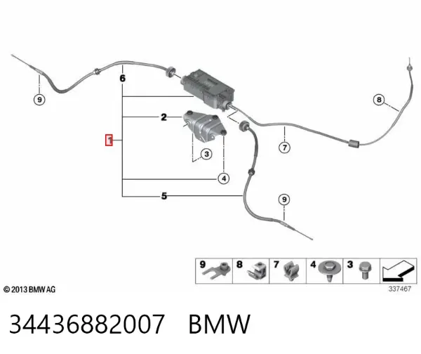 Unidade de controlo (módulo) do freio de estacionamento eletromecânico 34436882007 BMW