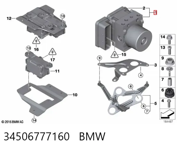 Unidade hidráulico de controlo ABS 34506777160 BMW