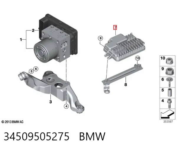 Módulo de direção (Centralina eletrônica) ABS 34509505275 BMW