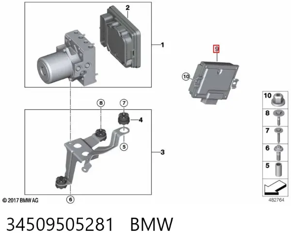 Módulo de direção (Centralina eletrônica) ABS 34509505281 BMW