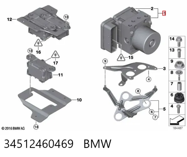 Unidade hidráulico de controlo ABS 34512460469 BMW