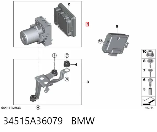Unidade hidráulico de controlo ABS 34515A36079 BMW