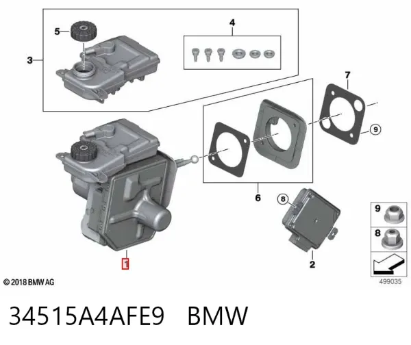 Reforçador dos freios a vácuo 34515A4AFE9 BMW