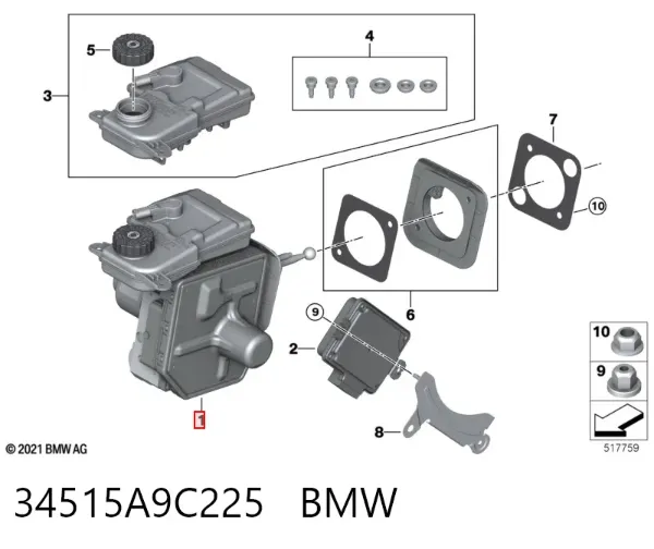 Reforçador dos freios a vácuo 34515A9C225 BMW