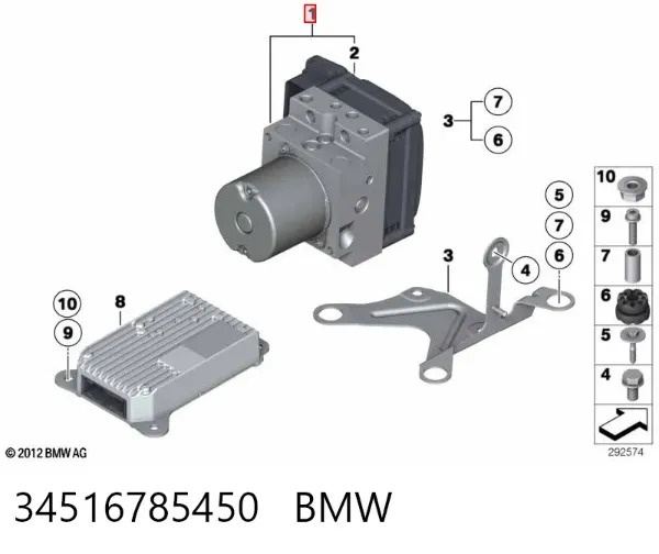 Unidade hidráulico de controlo ABS BMW 7 F01, F02, F03, F04