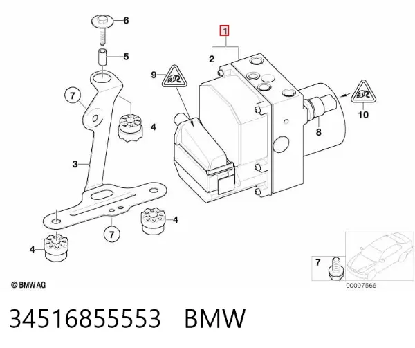Unidade hidráulico de controlo ABS BMW 7 E65, E66, E67