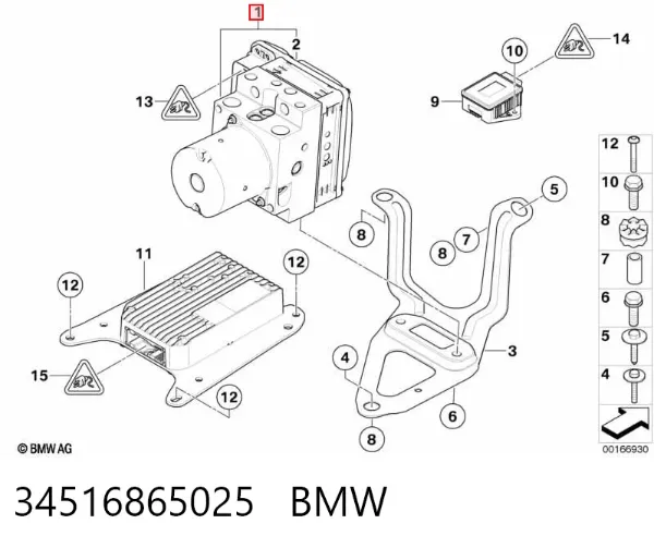 Unidade hidráulico de controlo ABS 34516865025 BMW