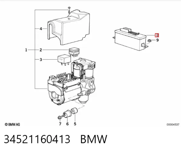 Módulo de direção (Centralina eletrônica) ABS 34521160413 BMW