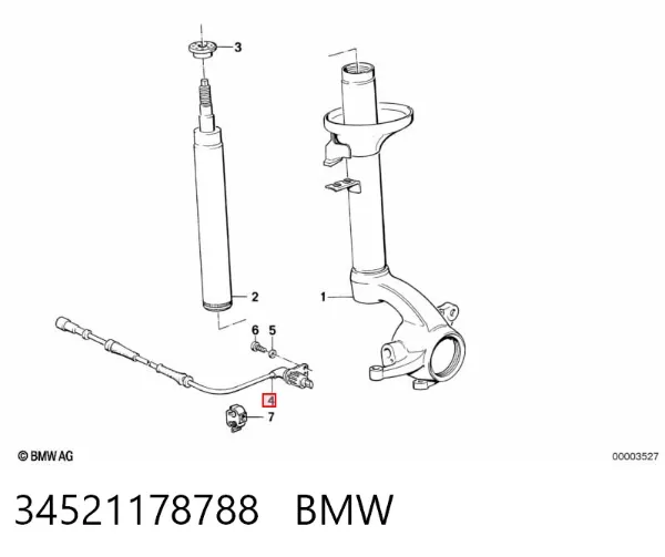 Sensor dianteiro de ABS 0265001113 Bosch