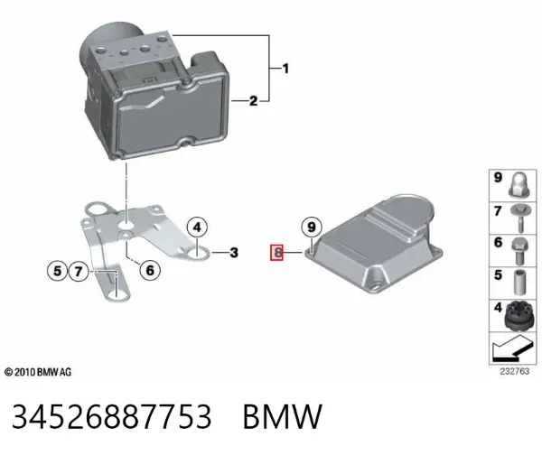 Módulo processador de controlo da bolsa de ar (Centralina eletrônica AIRBAG) 34526887753 BMW