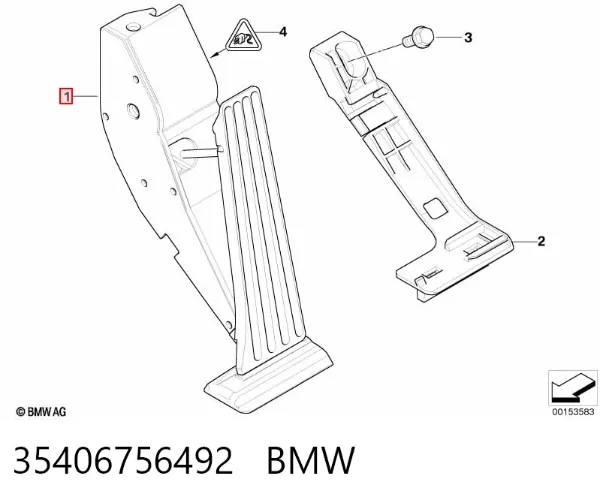 Pedal de gás (de acelerador) 35406756492 BMW