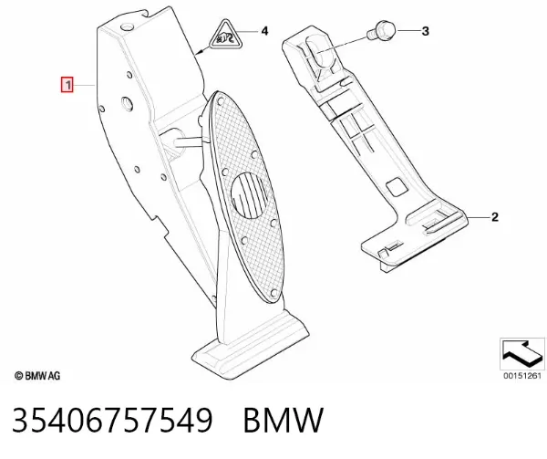 Pedal de gás (de acelerador) 35406757549 BMW