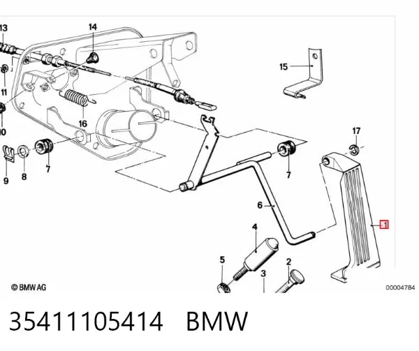 Pedal de gás (de acelerador) 35411105414 BMW