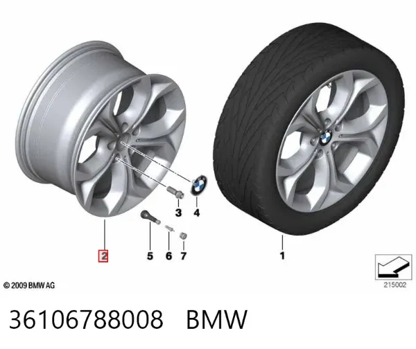 Discos de roda de aleação ligeira (de aleação ligeira, de titânio) 36106788008 BMW