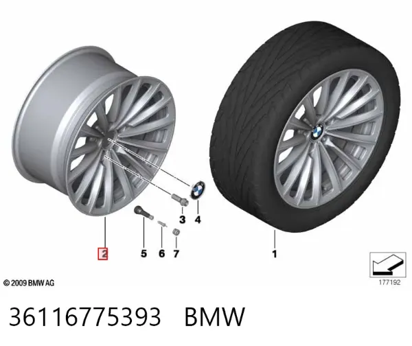 Discos de roda de aleação ligeira (de aleação ligeira, de titânio) BMW 7 F01, F02, F03, F04