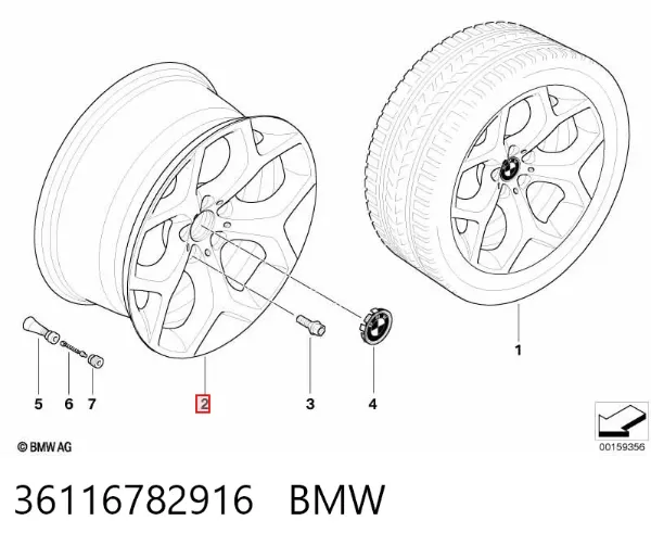 Discos de roda de aleação ligeira (de aleação ligeira, de titânio) 36116782916 BMW