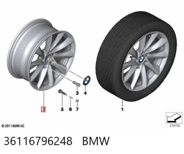 Discos de roda de aleação ligeira (de aleação ligeira, de titânio) 36116796248 BMW
