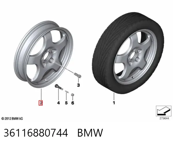 Roda de emergência 36116880744 BMW