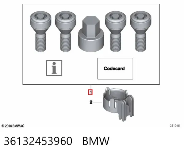 Parafuso de roda 36132453960 BMW