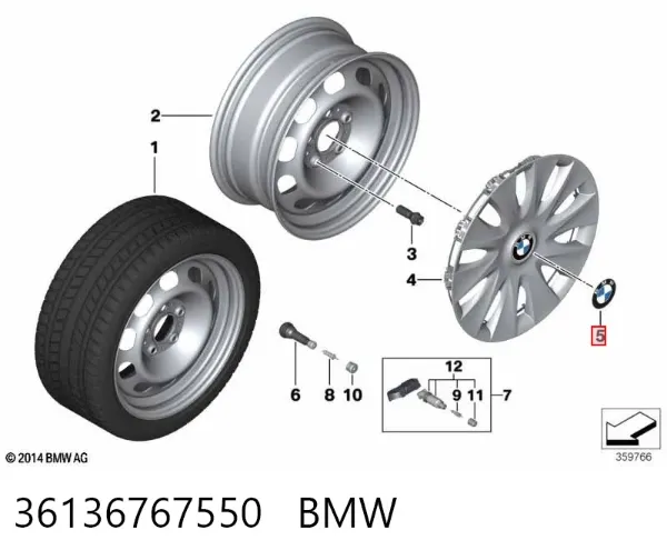 Emblema do pára-lama dianteiro 36136767550 BMW