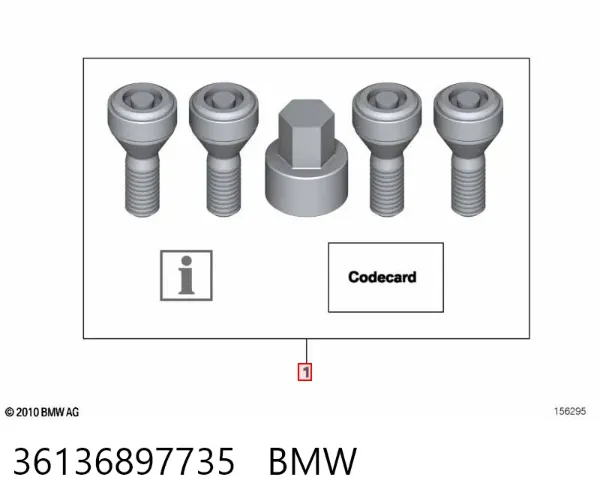Parafuso de roda 36136897735 BMW