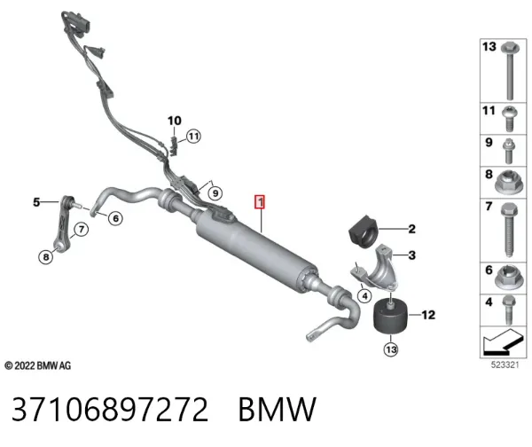 Estabilizador traseiro 37106897272 BMW