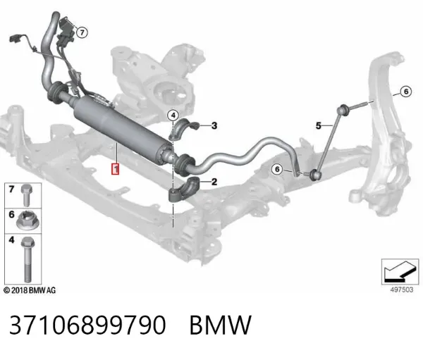 Estabilizador dianteiro 37106899790 BMW