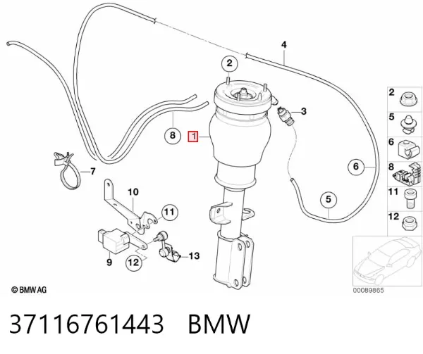 Amortecedor dianteiro esquerdo 37116761443 BMW